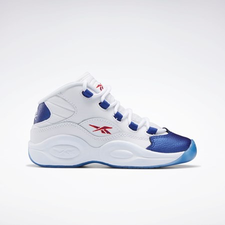 Reebok Question Mid Shoes - Preschool Ftwr White / Classic Cobalt / Vector Red | GY8824