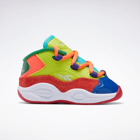 Reebok Question Mid Shoes - Toddler Orange Flare / Acid Yellow / Bold Purple | HP3017