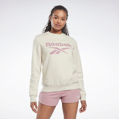 Reebok Reebok Identity Logo Fleece Crew Sweatshirt Classic White Mel | HK6816