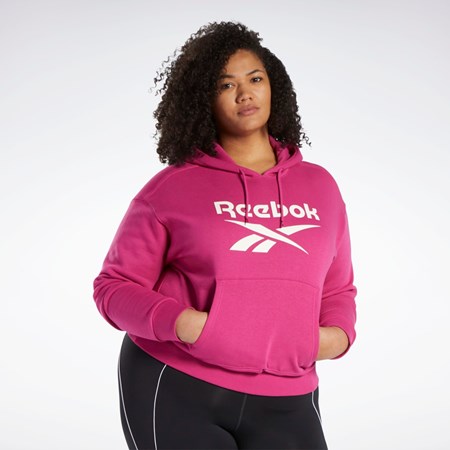 Reebok Reebok Identity Logo Fleece Pullover Hoodie (Plus Size) Semi Proud Pink | HS0048