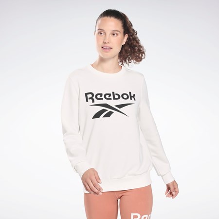 Reebok Reebok Identity Logo French Terry Crew Sweatshirt White / Black | HB2302