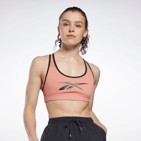 Reebok Reebok Lux Vector Racer Sports Bra Canyon Coral | H51838