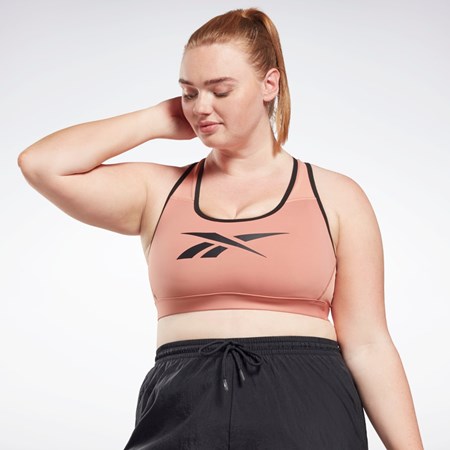 Reebok Reebok Lux Vector Racer Sports Bra (Plus Size) Canyon Coral | HB6904