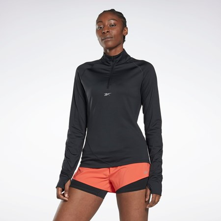 Reebok Running Quarter-Zip Sweatshirt Night Black | HI6934