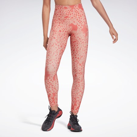 Reebok Studio Lux HR 2.0 Modern Safari Tights Canyon Coral | H51856