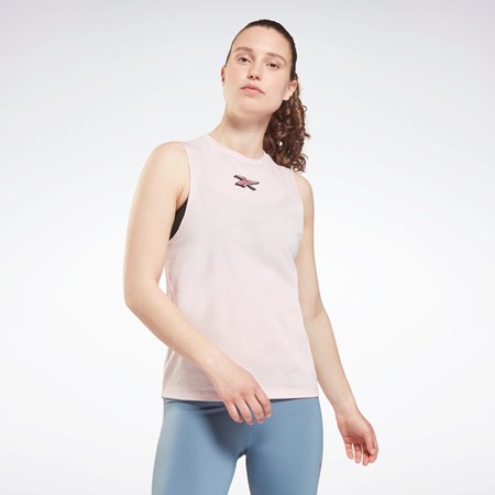 Reebok Training Essentials Muscle Graphic Tank Top Frost Berry | GU8356