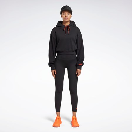 Reebok Victoria Beckham Crop Logo Hoodie Black | HM9261