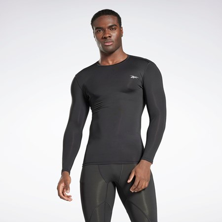 Reebok Workout Ready Compression Long Sleeve Shirt Night Black | HG6379