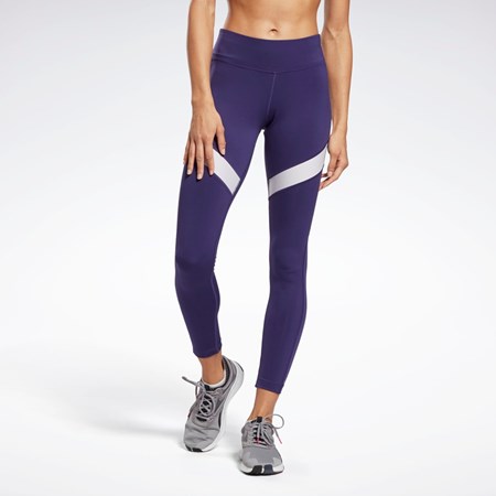 Reebok Workout Ready Mesh Leggings Dark Orchid | GM9083