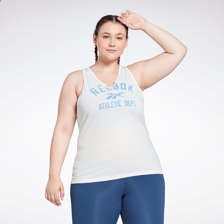 Reebok Workout Ready Supremium Big Logo Tank Top (Plus Size) White | H62515