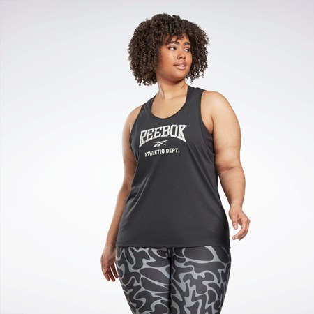 Reebok Workout Ready Supremium Graphic Tank Top (Plus Size) Night Black | HN4358