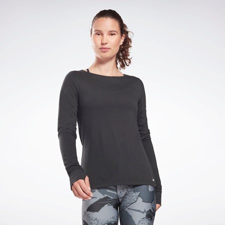 Reebok Workout Ready Supremium Long Sleeve T-Shirt Night Black | H65619