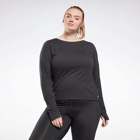 Reebok Workout Ready Supremium Long Sleeve T-Shirt (Plus Size) Night Black | HB6397