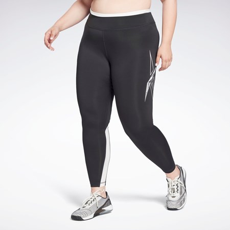 Reebok Workout Ready Vector Leggings (Plus Size) Night Black | HB6401