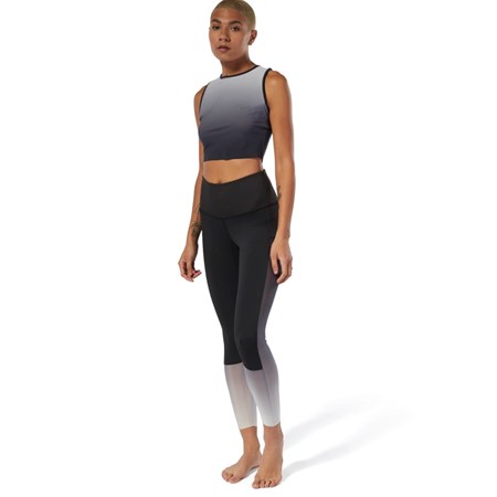 Reebok Yoga Ombre Leggings Black / Grey | DU4475