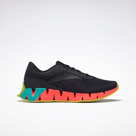 Reebok Zig Dynamica 2 Shoes Core Black / Orange Flare / Acid Yellow | HQ5891